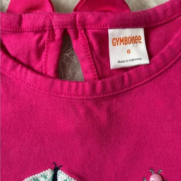 Gymboree Pink Tee with Butterfly and Dragonfly Jeweled Design - Picture 3 of 4
